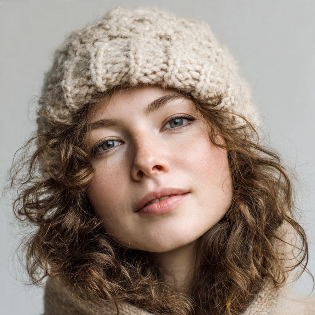 Fuzzy Knit Hat-Friendly Style Idea