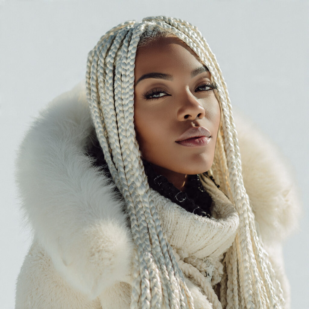 Snowy Blonde Knotless Braids Idea