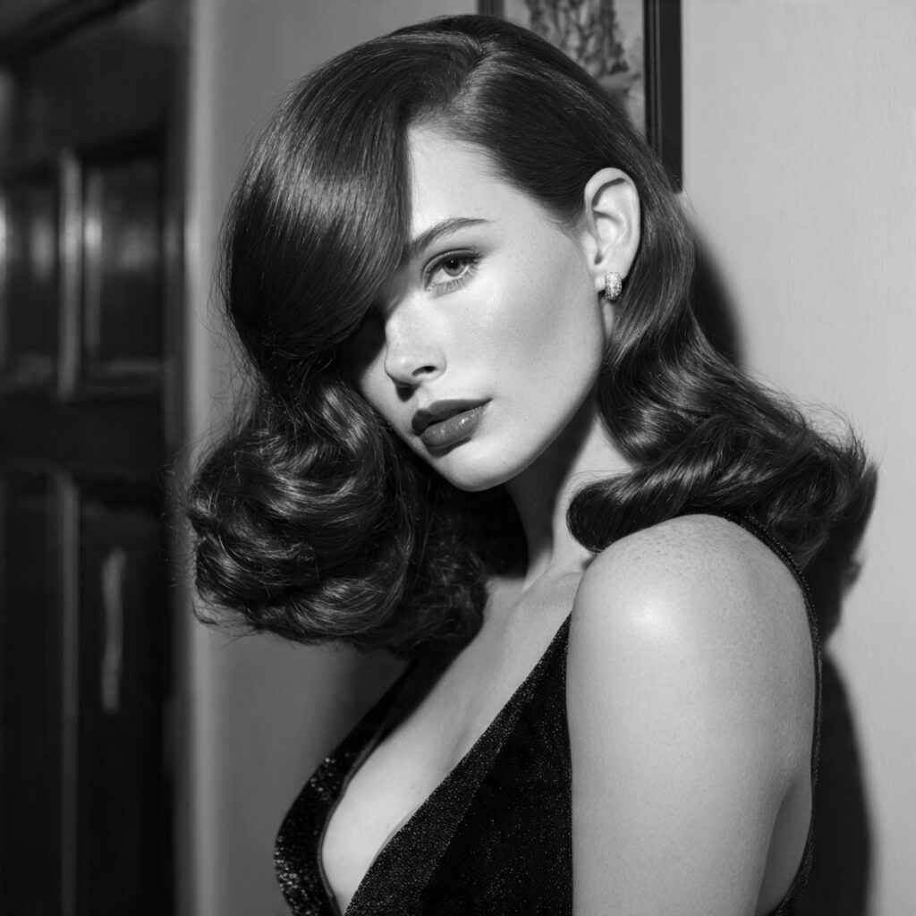 Deep Side Parted Glamour Idea