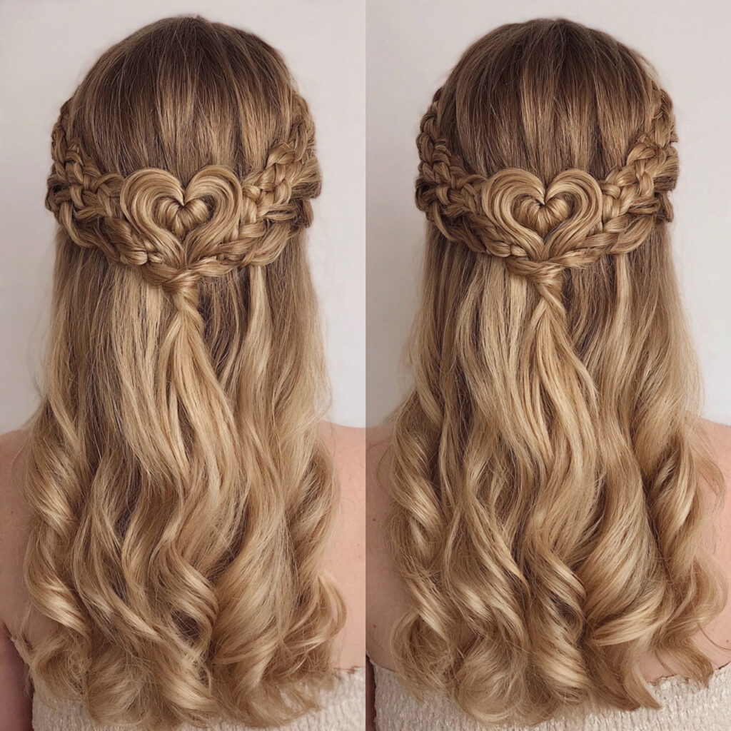 Half-Up Half-Down with Hearts Idea