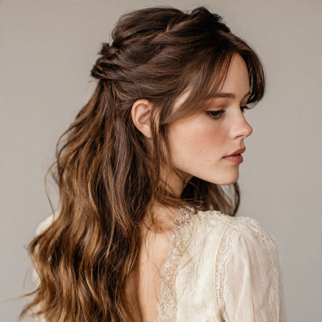 Half-Up Romantic Hairstyle Idea