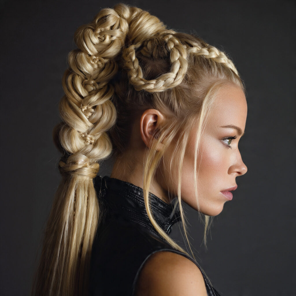 Braided Ponytail with Hearts Idea