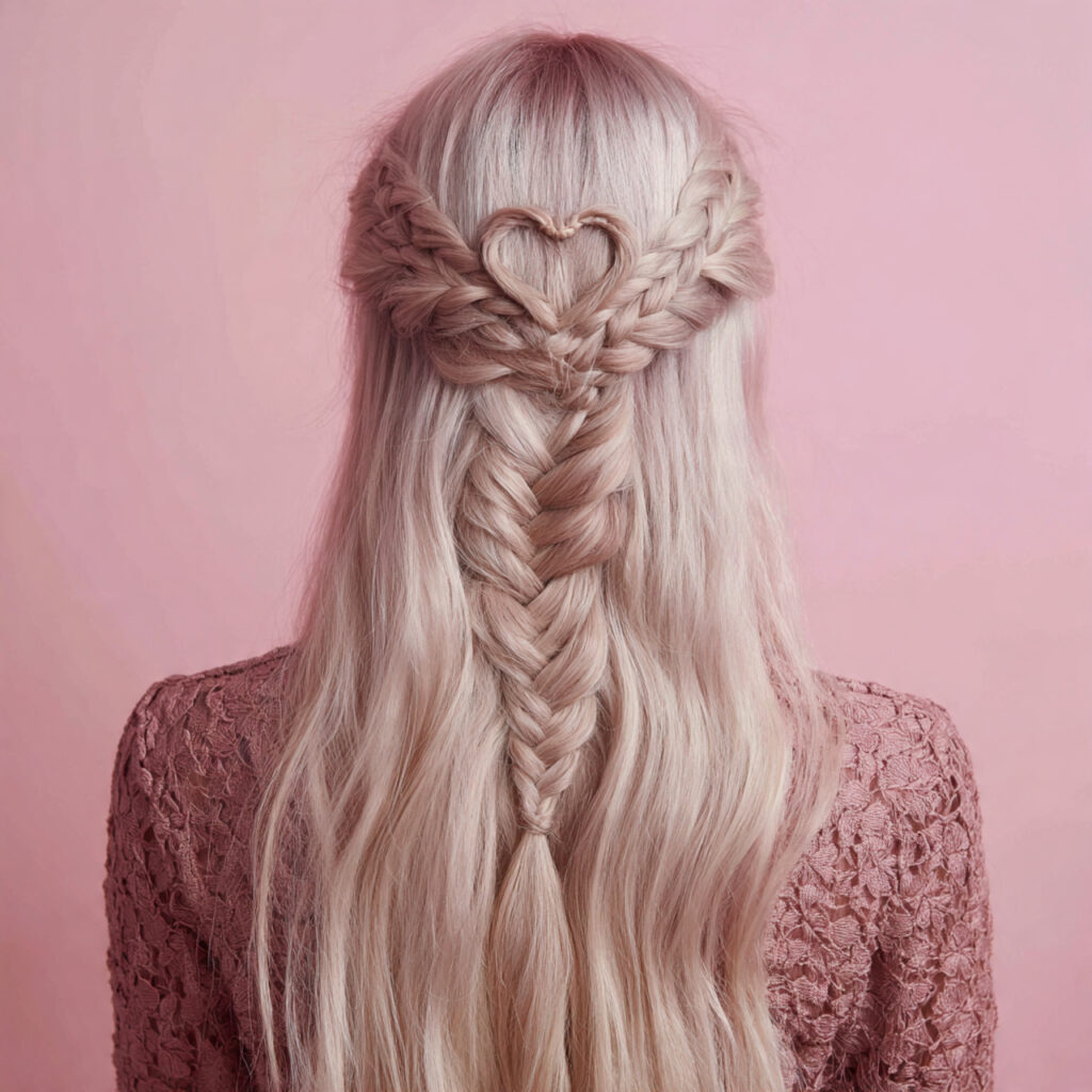 Fishtail Braid Heart Variation