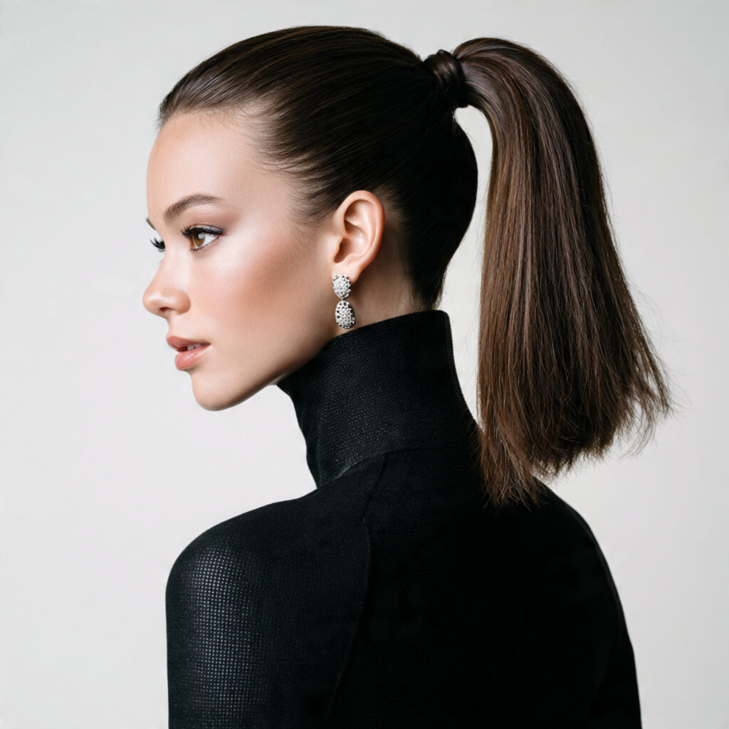 Chic Ponytail Valentine Hairstyle Idea