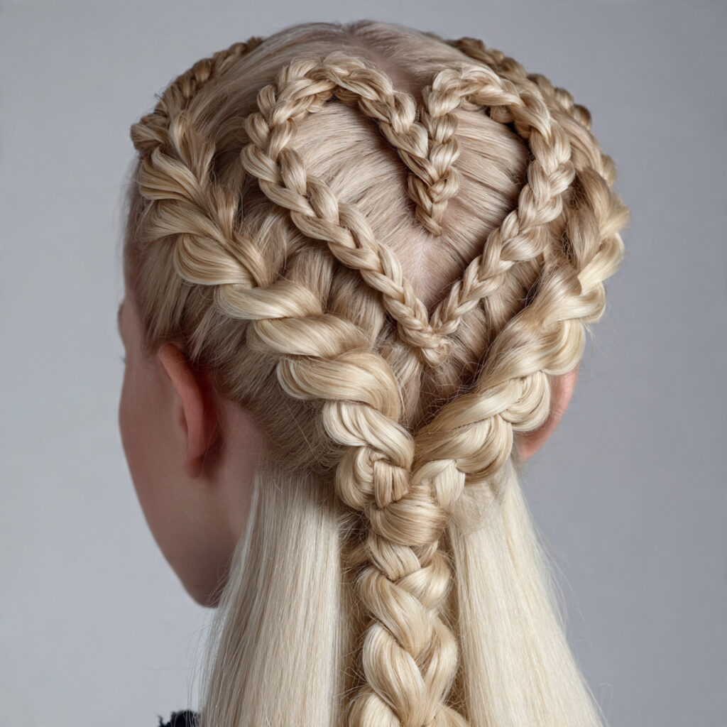 Dutch Braid Heart Crown