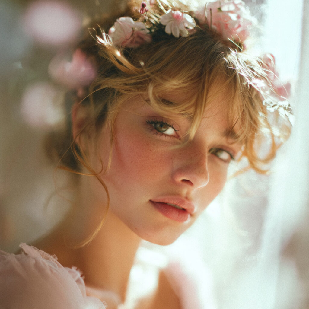 Floral Accent Valentine Hairstyle Idea