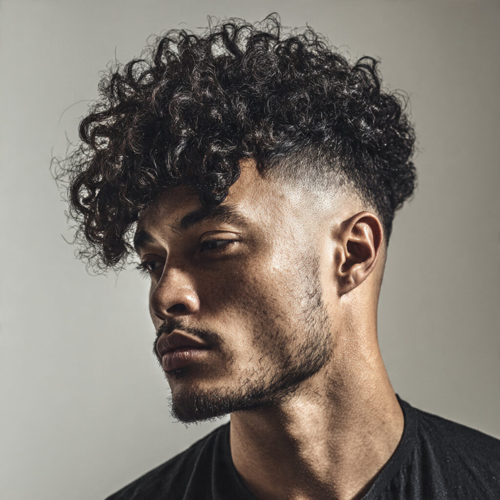 Tapered Curly Sides Ideas