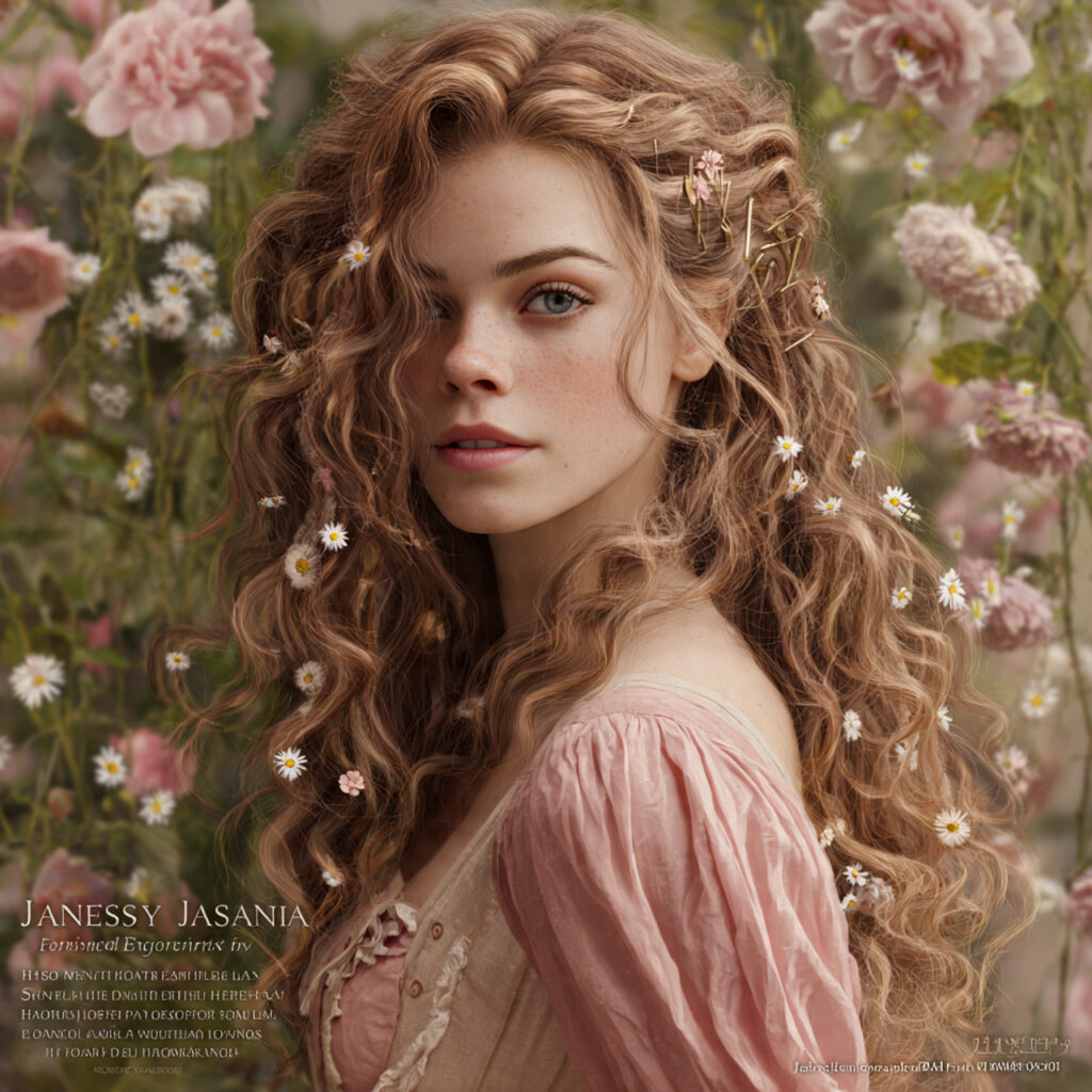 Soft Curls with Spring Flower Pins