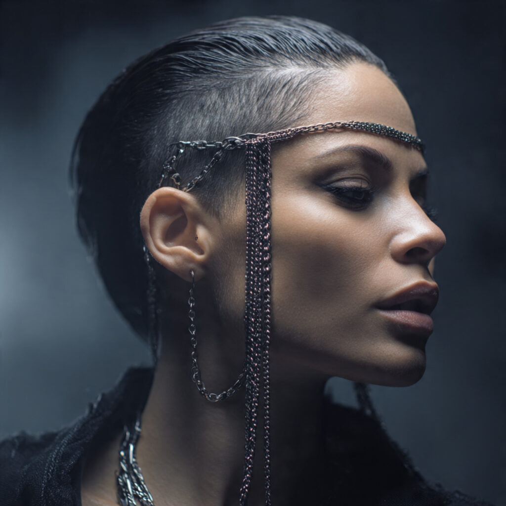 Slicked Back Undercut with Chain Accessories Idea