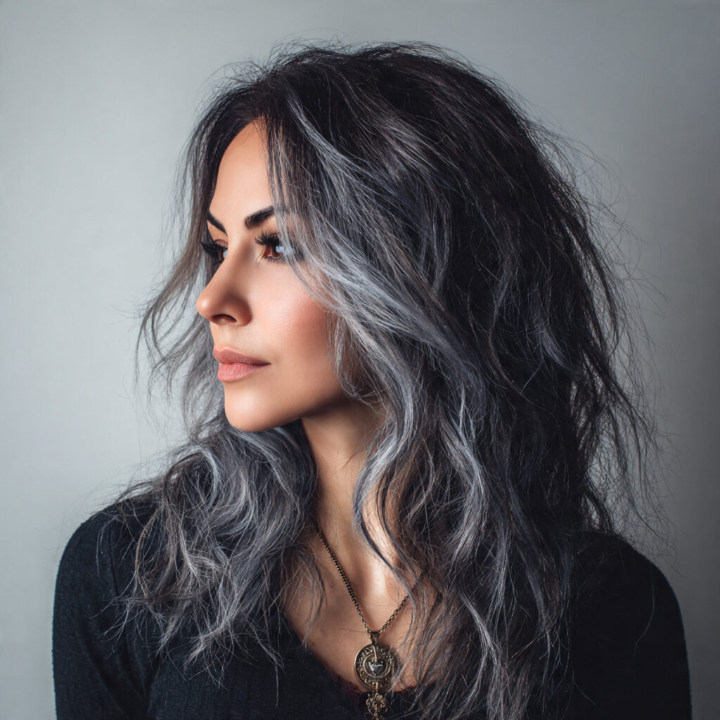 Smoky Gray Balayage Idea