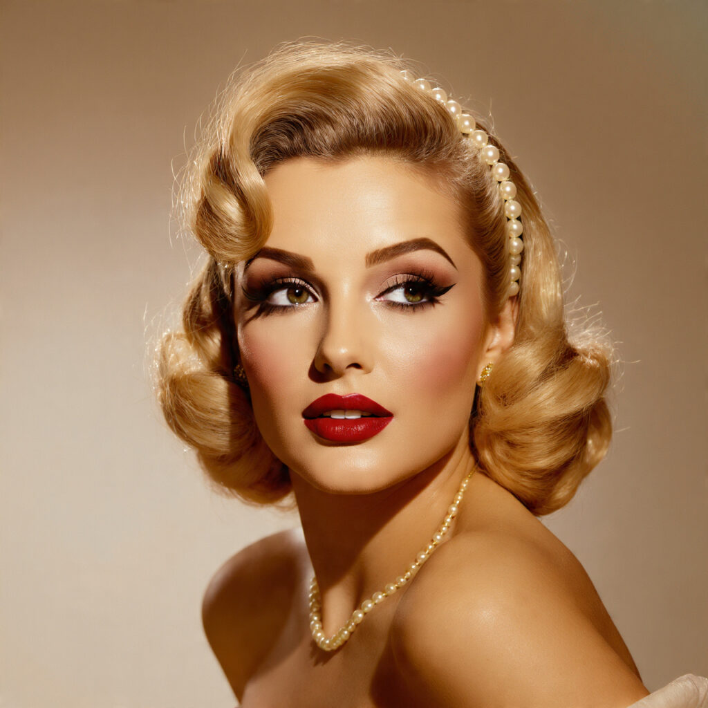 Vintage Pin Curls Hairstyle Idea