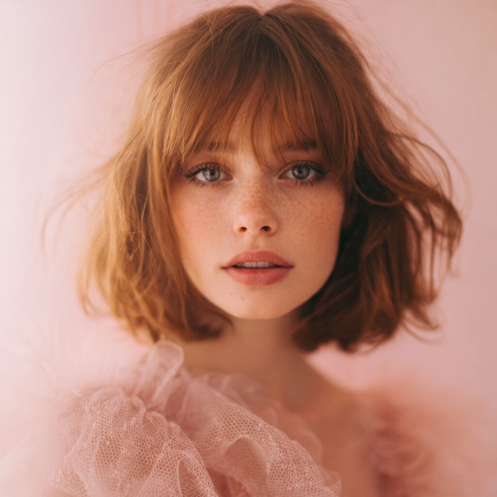 Wispy Fringe with Mid-Length Hair