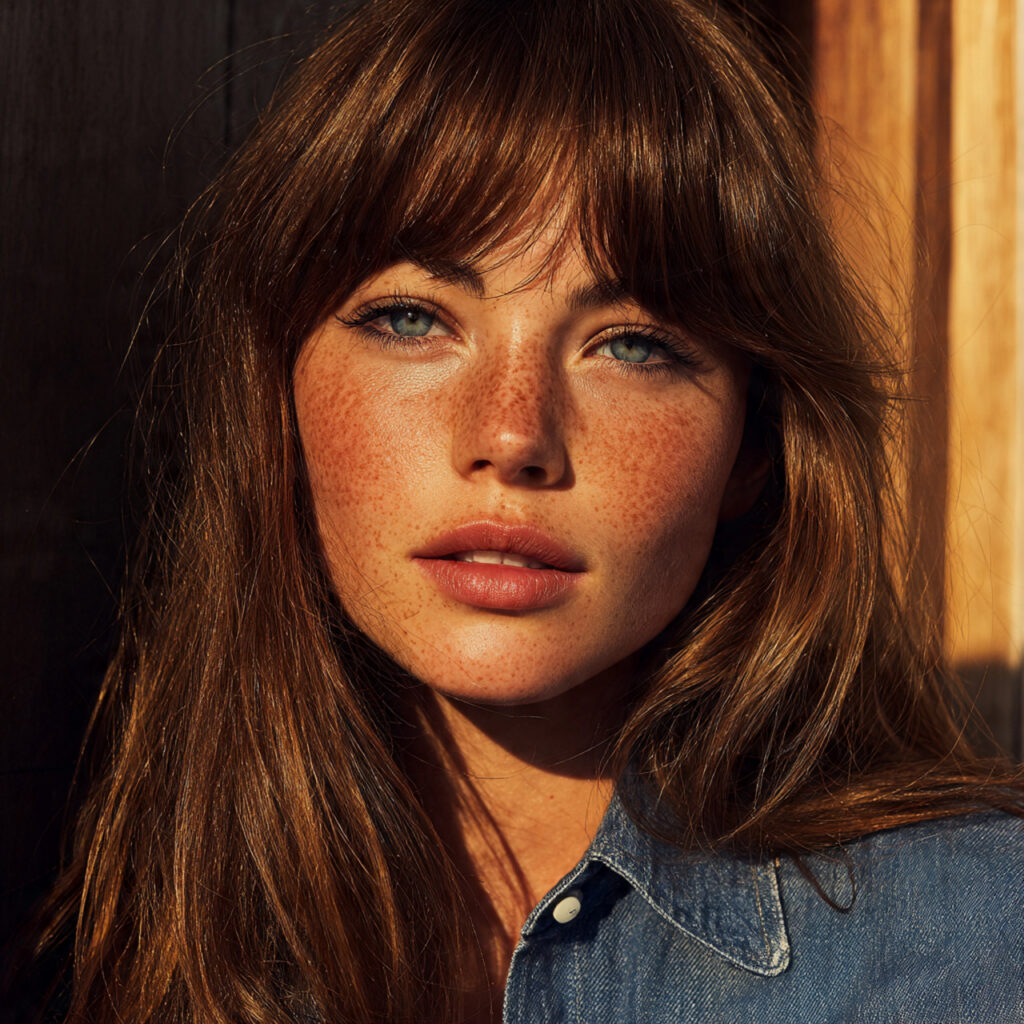 Curtain Bangs with Long Layers Idea