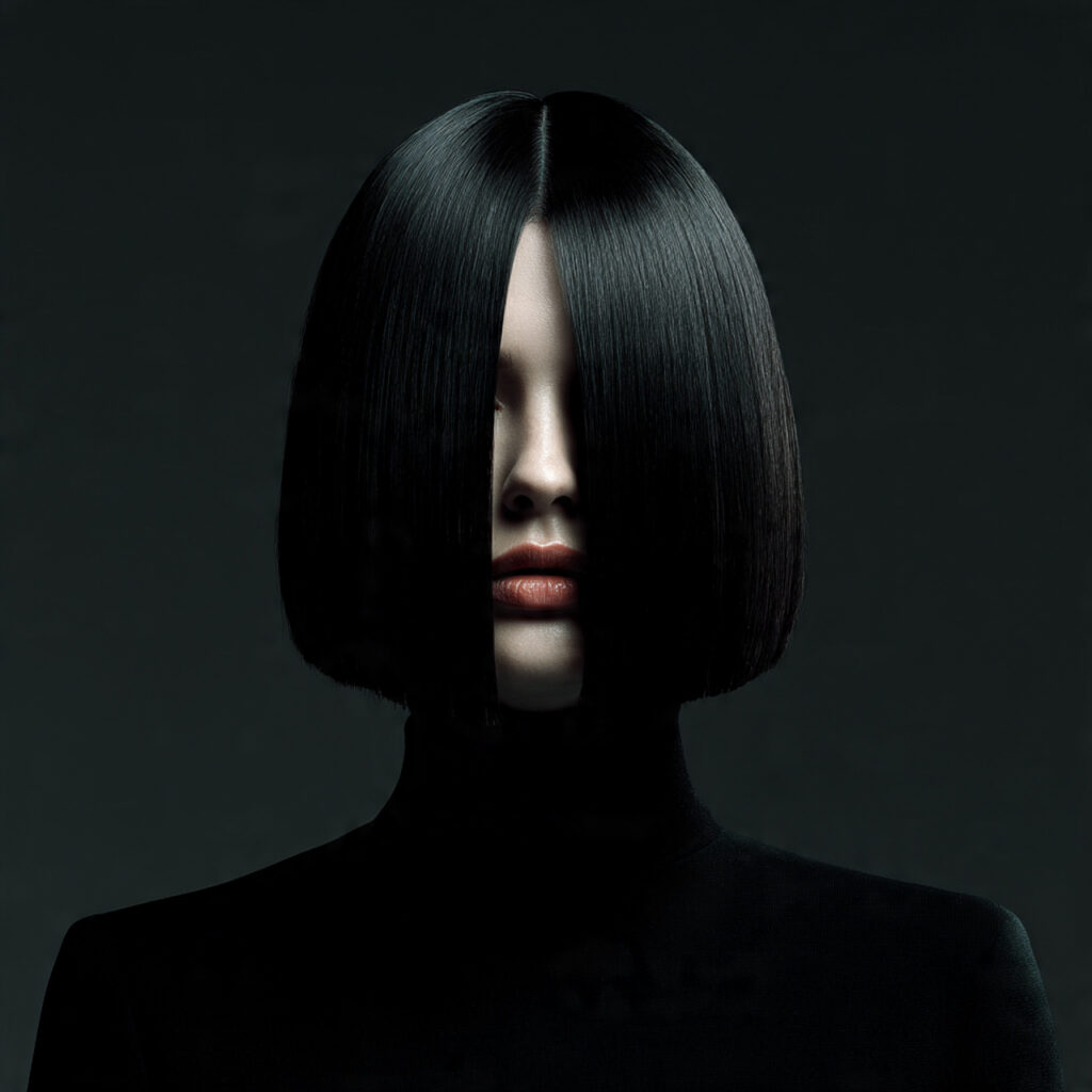 Sleek Bob with Middle Part