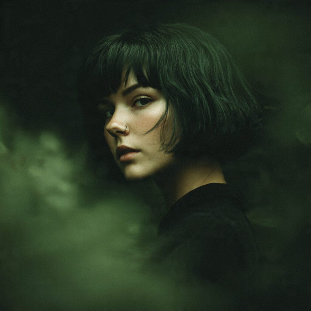 Dark Green Tinted Short Bob