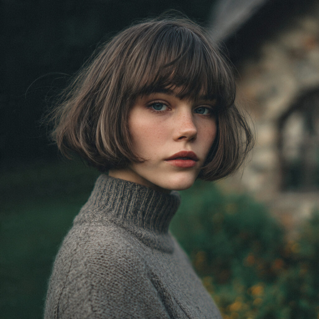 Mushroom Brown Bob with Subtle Dimension