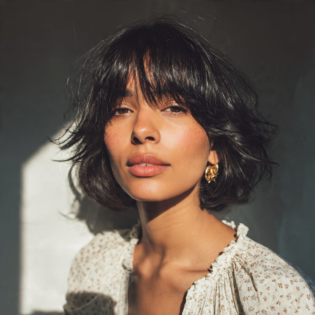 Curtain Bangs Butterfly Haircut Idea