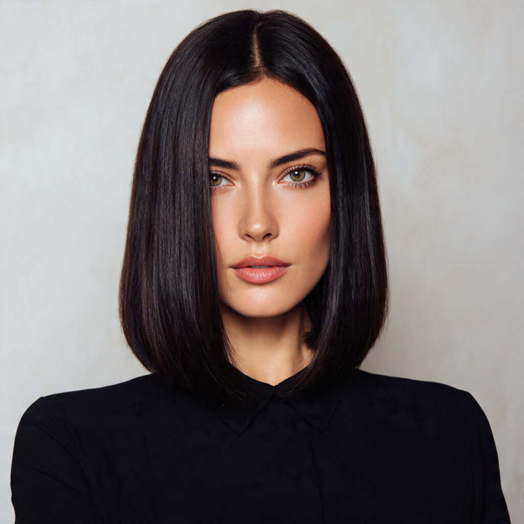 Blunt Lob with Center Part
