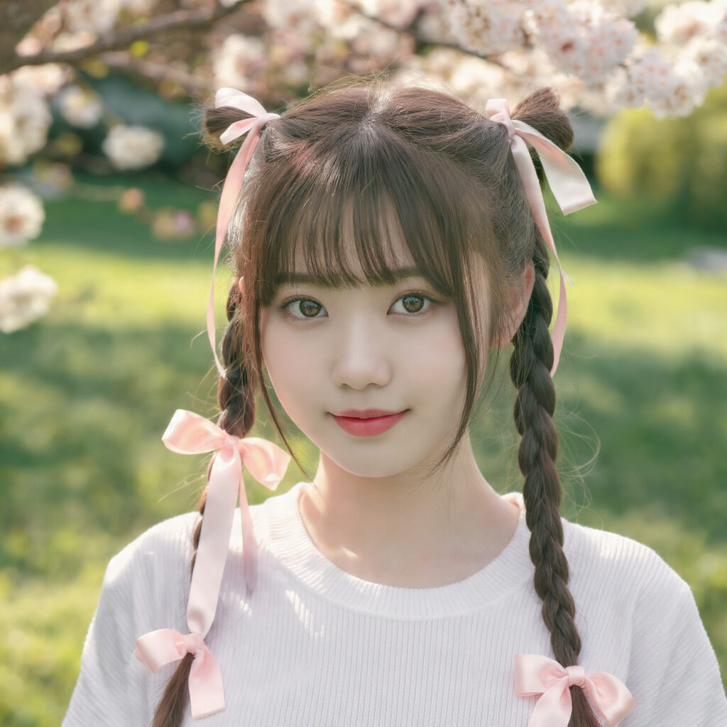 Braided Pigtails with Ribbon Ties Hairstyle Idea