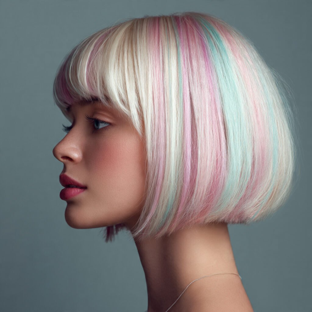 Short Hair with Pastel Hair Chalk Ideas