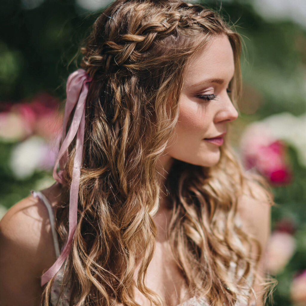 Waterfall Braid with Ribbon Ideas