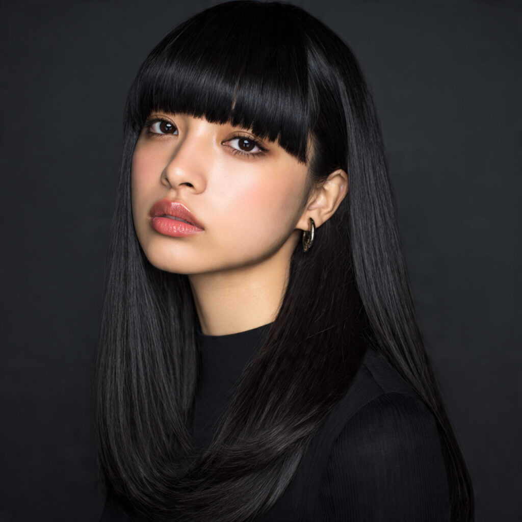 Hime Cut with Blunt Bangs