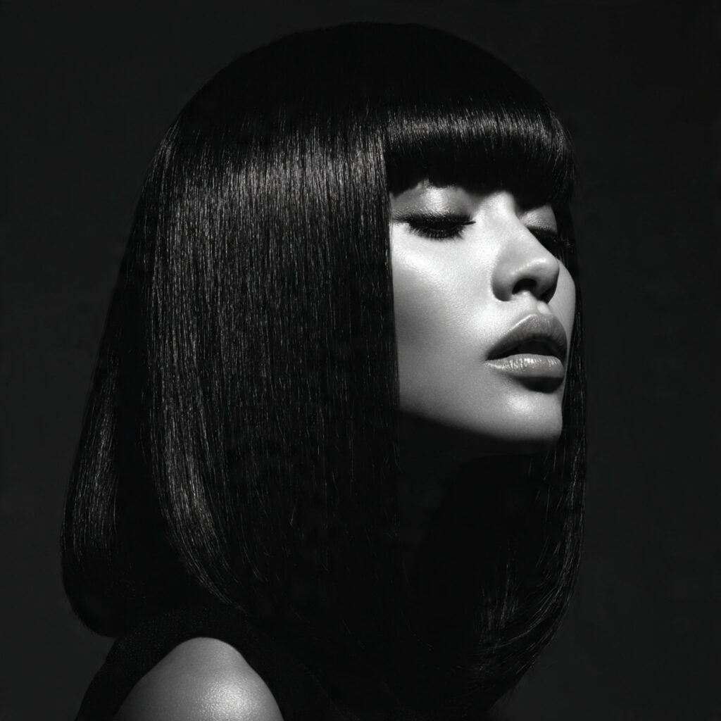 Hime Cut on Black Hair