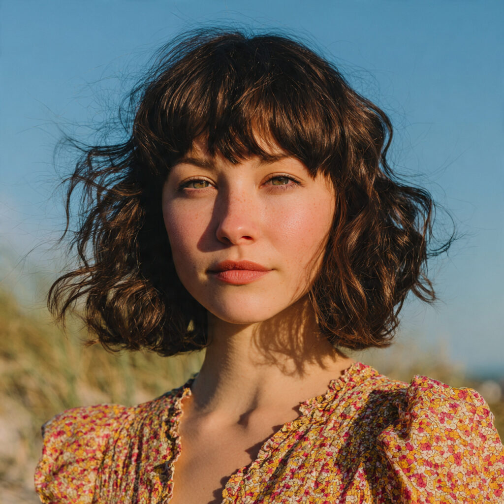 Hime Cut on Wavy Hair